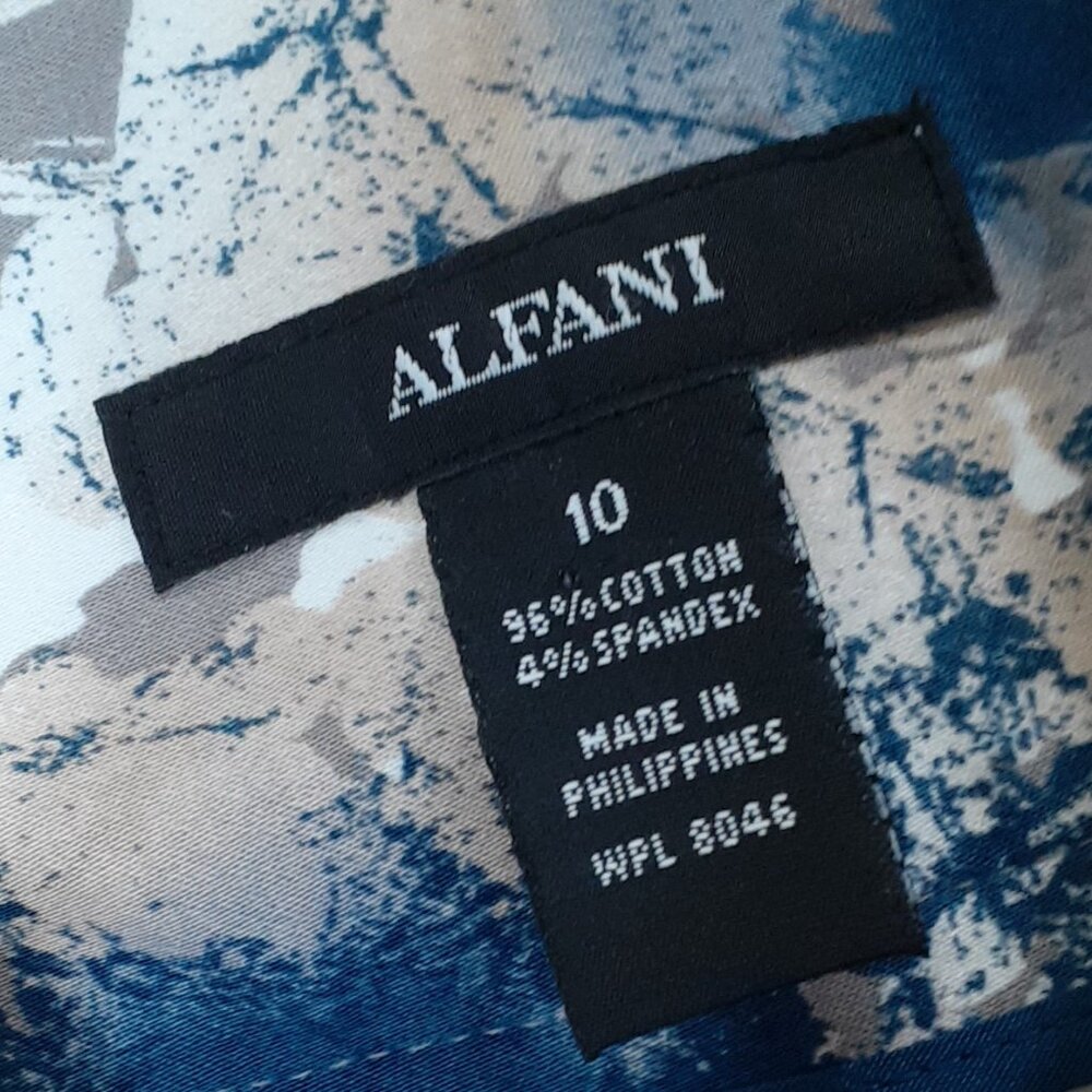 Alfani Abstract Skirt Paint Splatter Size 10 Multicolor Brown Blue Pencil Mini - Picture 9 of 10